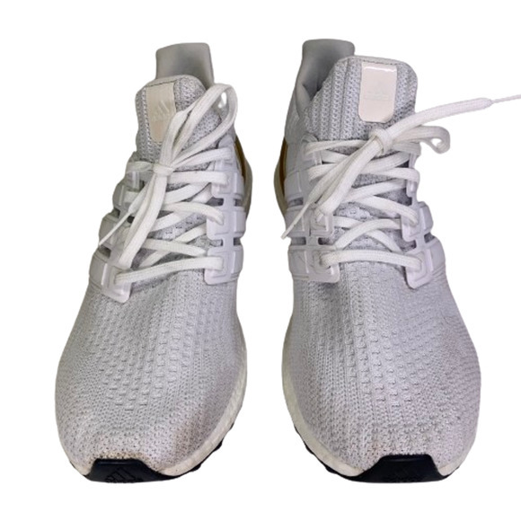 ADIDAS White & Gold Primeblue Ultra-Boost Sneakers - Picture 4 of 13